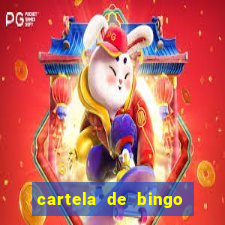 cartela de bingo cha de bebe